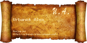 Urbanek Alex névjegykártya