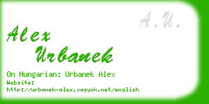 alex urbanek business card
